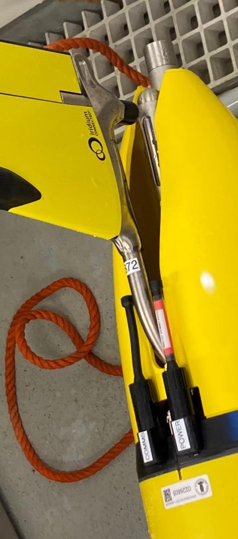 POWER and COMMS ports at the aft end of the glider