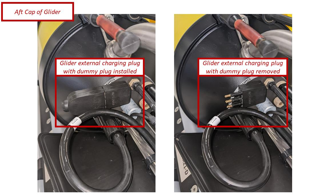 Aft cap charging plug