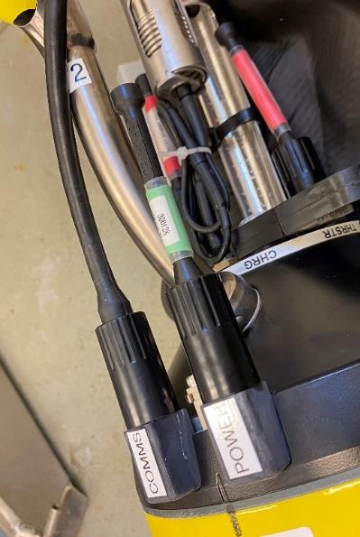 Power and comms plugs on the aft bulkhead